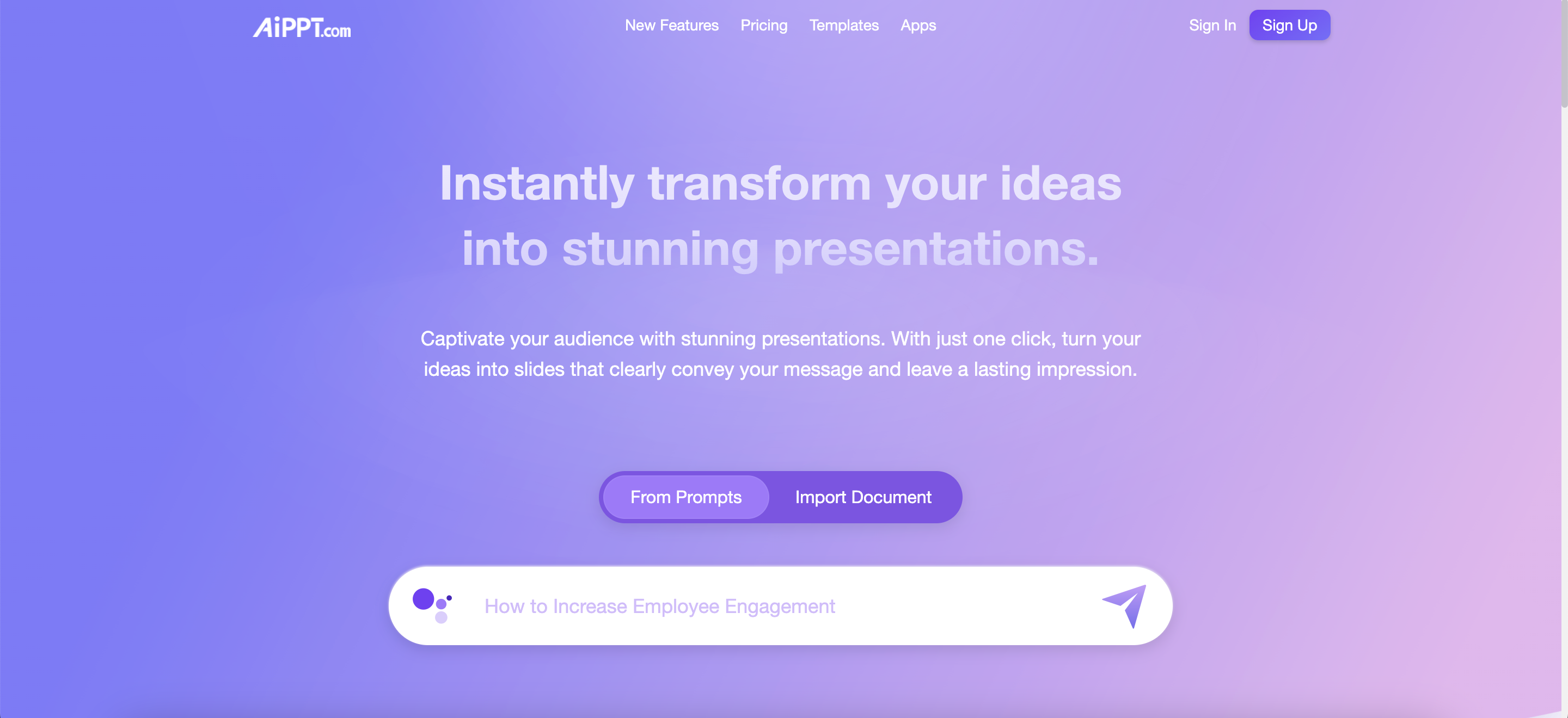AiPPT for creating research presentation in seconds 